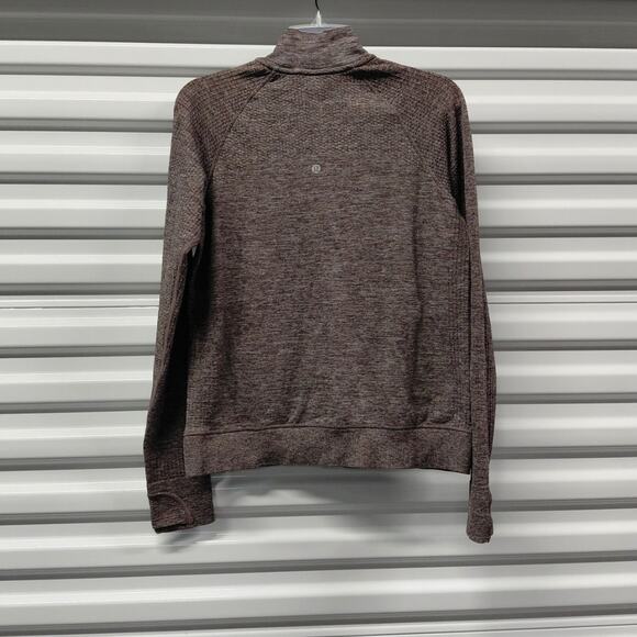 Lululemon Engineered Warmth Half Zip Women’s Sweater Size 8 Brown Heather Wool - Picture 3 of 11